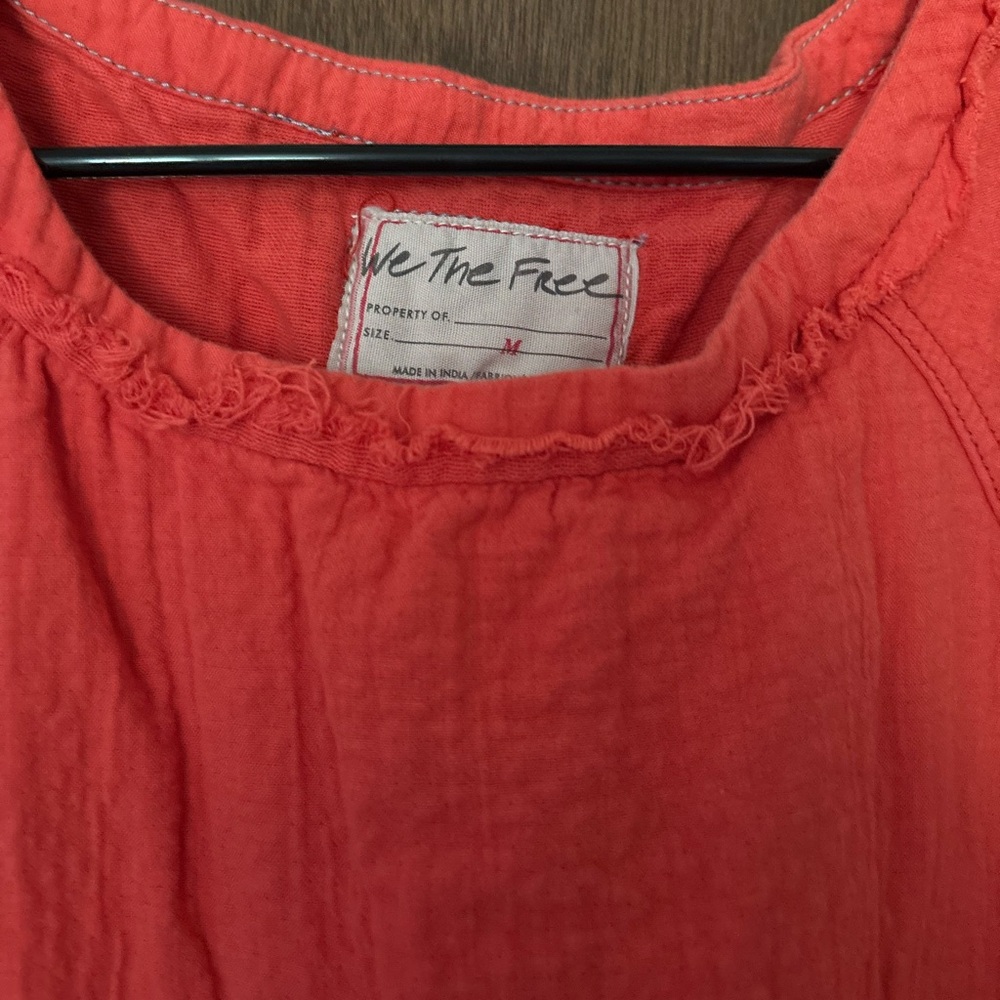 Free People Red Short Sleeve Top - Picture 2 of 3
